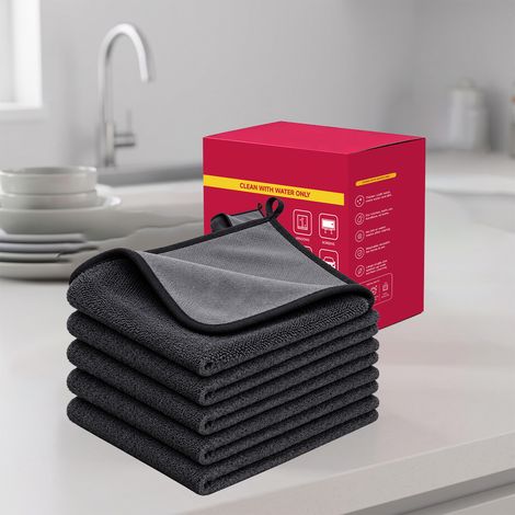 Cleaning cloth for home use, cleaning dust and stains on glass, leather, and wooden furniture surfaces without leaving watermarks -- 5 PIECES -- BIEMMEDUE (1/5)