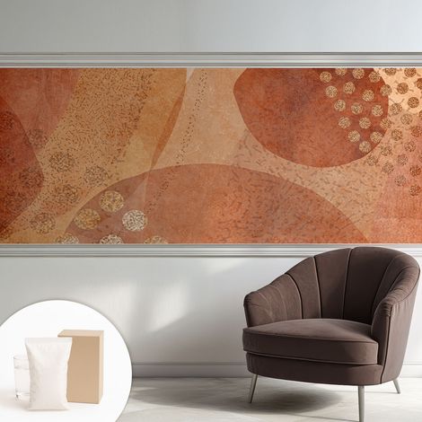 Papier peint intissé mural avec imprimé motifs uniques apparence moderne - Colle incluse gratuite Compositions terreuses 250x104 cm (1/5)