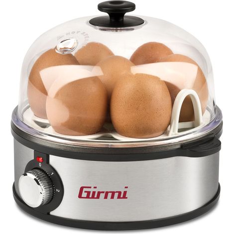 Girmi CU2500 cuecehuevos 7 huevos 360 W Negro, Acero inoxidable, Transparente