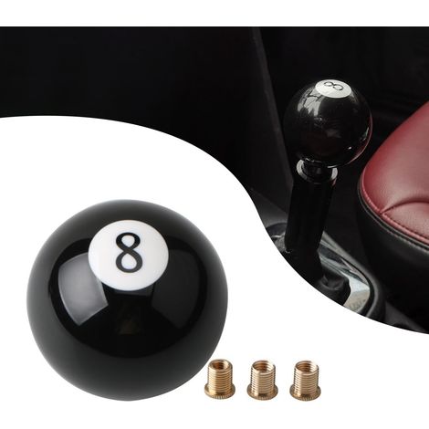Pommeau de levier de vitesse inspiré du billard (8 boules) - 1 pièce avec 3 adaptateurs, poignée sphérique lisse de 5,5 cm, universel, étanche, pour véhicule manuel, amélioration unique pour l'intérie (1/5)