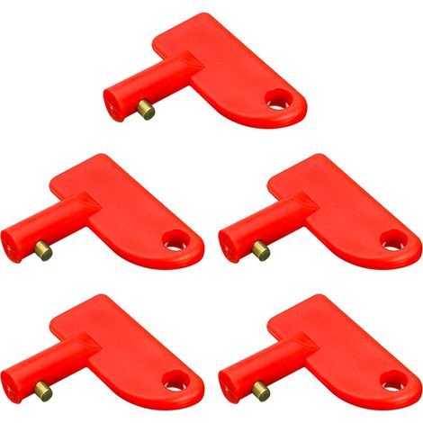 Lot de 5 Clés Universelles pour Interrupteur de Batterie - Clé de Remplacement pour Interrupteur Principal, Compatible avec Voiture, Camion, Marine et Véhicules Tout-Terrain (1/5)