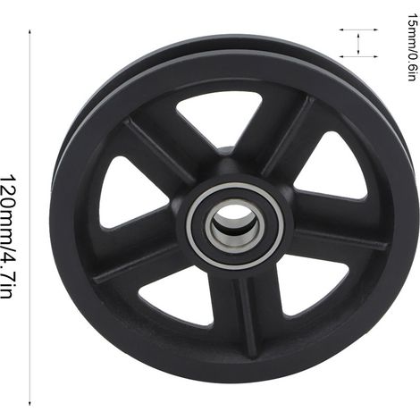 Schiebetürführungsset – Rollen- und Lagersatz für Scheunentore [120 mm x 15 mm, 2 korrosionsbeständige Nylonrollen] (1/5)