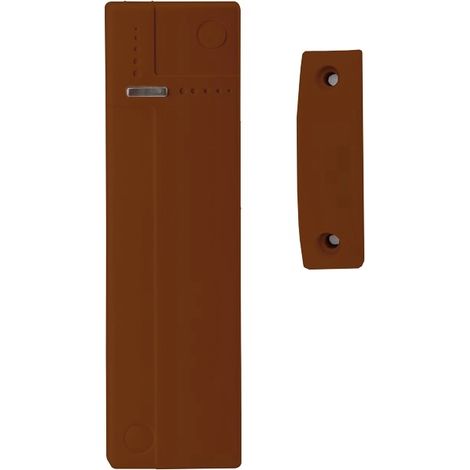 DC600 2I/BR - Contatto magnetico con 2 ingressi ausiliari. Colore marrone. Batterie a corredo.