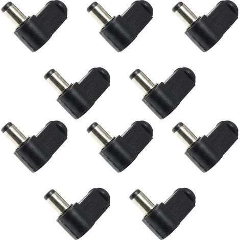 10 Pièces Prise D’alimentation Dc Coudée 5, 5x2, 5mm pour Pcb Noire, Plastique et Cuivre, Montage Traversant par Soudure, pour Tablettes et Blocs D’alimentation (1/5)