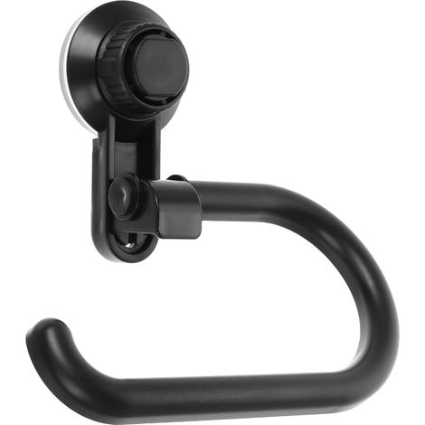 Porte-rouleau de papier toilette avec ventouse noire en ABS, gain (1/5)