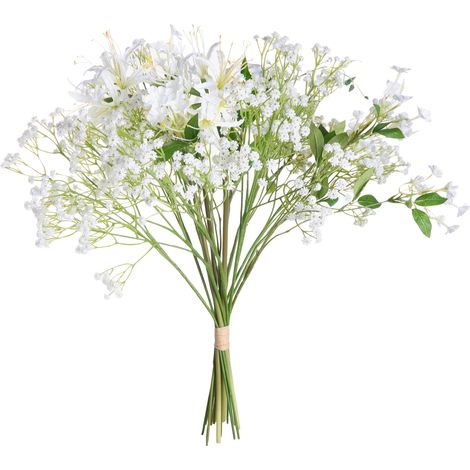 Ramo de flores artificiales arreglo floral de 38 cm decoración de mesa blanco Veiros (1/5)