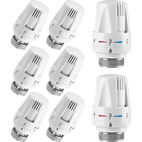 FENOPLASTICAThermostatic Radiator Thermostat Head: Mitening 8 Pieces Thermostatic Head Radiator Thermostat Radiator Tap Radiator Thermostat Head Connected Thermostatic Head M30 x 1.5 (1/5)