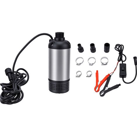 Pompe à eau Submersible avec bouton d'alimentation et clips de batterie 12VDC 1268GPH eaux usées portables pour seau de pluie de Camping (1/5)