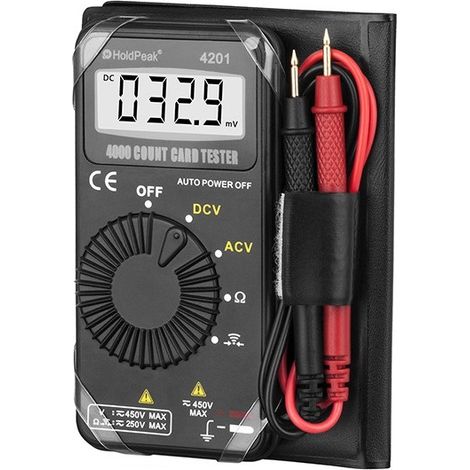 Multimètre Numérique - Sélection Automatique - 4000 Comptes - Tension AC/DC Résistance Diode Continuité - Arrêt Auto - Poche - 1 Pièce (1/5)