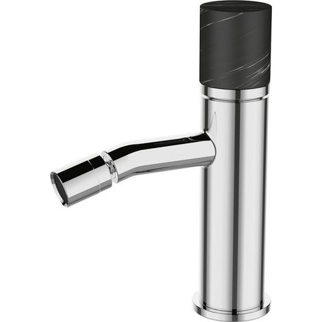 Miscelatore bidet finitura cromo con dettaglio in marmo nero  MARMO-NERO kamalu