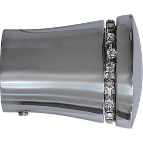 COPPIA DI TERMINALI  DECORATIVI PER TUBOD.25MM COL. CROMO CON STRASS (1/2)