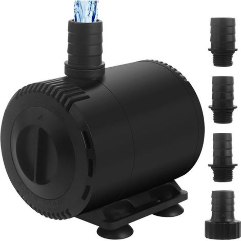 Geräuscharme Tauchpumpe für Aquarien, 2000 l/h, 35 W, einstellbare Fördermenge, Trockenlaufschutz, 4 Adapterdüsen, Filtration und Wasserzirkulation, für Teiche und Stauseen. (1/5)