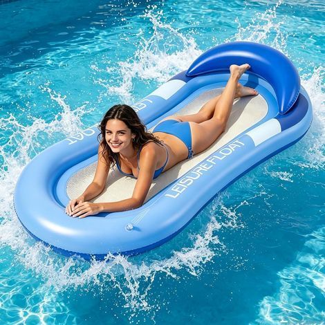 Aufblasbare Matratze für Erwachsene, Poolmatratze, Pool-Schwimmhilfe, aufblasbare Matratze, Hängematte, Schwimmstuhl (1/5)