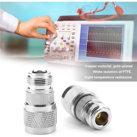 Adaptateur coaxial RF (2 pièces) de type N femelle vers BNC mâle, convertisseur de test (1/5)