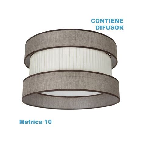 Pantalla Colgante Home M10 Marron-beis 60dx60dx25h Difusor Incluido (1/4)