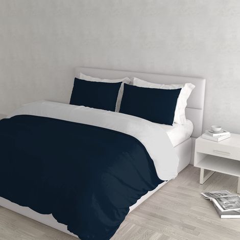 Italian Bed Linen Set Copripiumino Matrimoniale Blu/Grigio 250 x 200 cm (1/5)