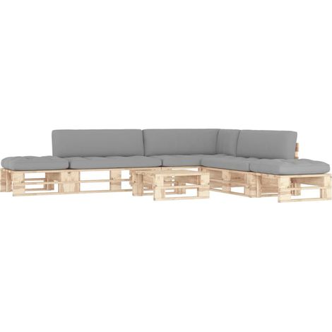 6-tlg. Paletten-Lounge-Set mit Kissen Imprägniertes Kiefernholz (1/5)