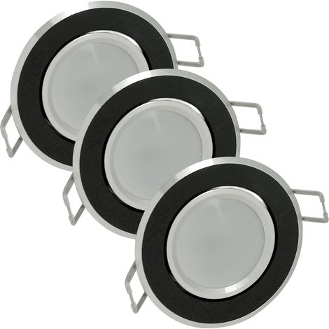 Set 3 faretti LED incasso tondi neri GU10 Polux OLAL (1/5)