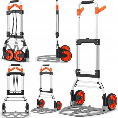 Carro de mano de aluminio para transporte, Miller, alto, plegable, plano, 120 kg (1/5)