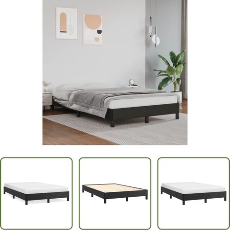 Kunstlederbett - Bettgestell ohne Matratze Schwarz 120x190 cm Kunstleder (1/5)