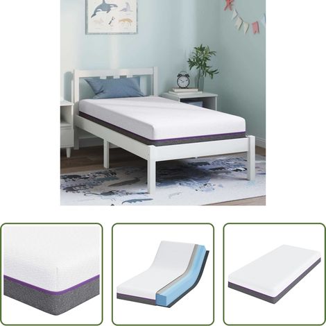 vidaXL Schlafkomfort - Matratze Weiß und Grau 80 x 160 cm Jacquard-Stoff (1/5)