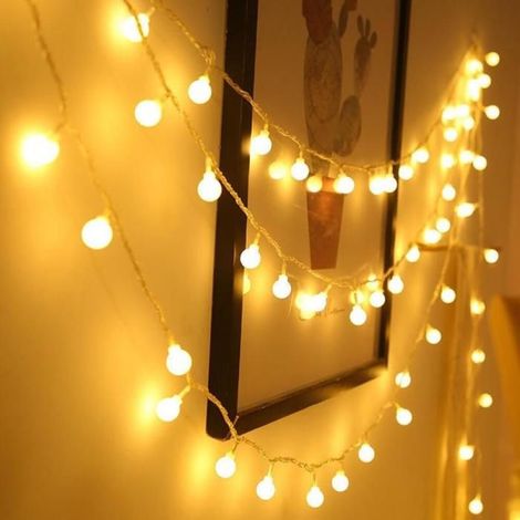 Guirlande lumineuse LED blanche chaude de 1,7 cm, 3 m, 20 LED, alimentation USB/piles, modes clignotant/fixe, décoration de Noël ext (1/4)