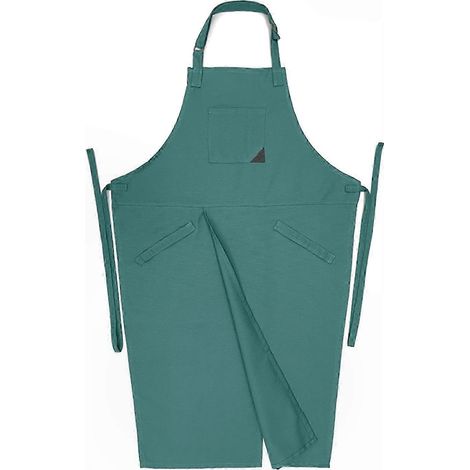Tablier à jambes fendues pour poterie, cuisine, jardinage, artistes - Tablier unisexe ajustable gris clair (1/5)
