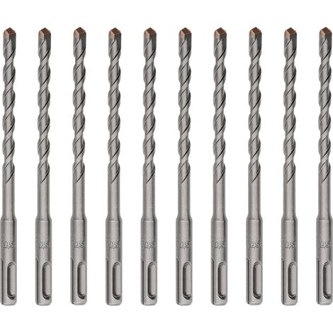 STIER SDS-plus-Bohrer, 10 Stück, Länge 160 mm, Durchmesser 10 mm, geeignet für Beton & Mauerwerk, Steinbohrer, Betonbohrer, Sds plus Bohrer Set, Steinbohrer Set, Stahlbeton Bohrer