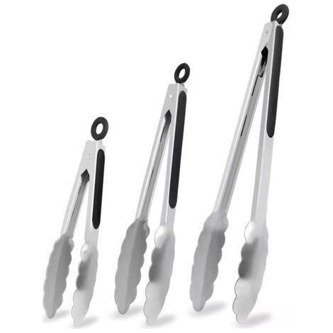 BUNTHAUS Lot de 3 en acier inoxydable et poignée antidérapante résistante à la chaleur – Idéal pour la cuisine, la salade, les grillades et les barbecues (21 cm + 27 cm + 34 cm) (1/3)