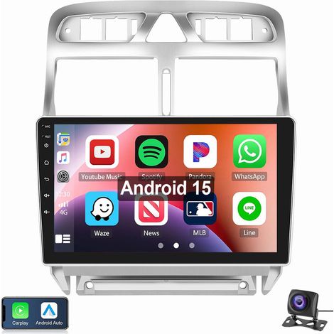 Android 15 Apple Carplay Autoradio GPS WiFi Pour Peugeot 307 2002-2013 1+32G CAM