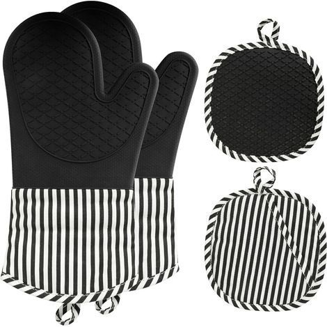 Gant Four Silicone, Gant Cuisine Four Silicone 230°C Résistants, Gant Four Anti Chaleur AntidéRapants pour Cuisine Cuire Et Griller (1/4)