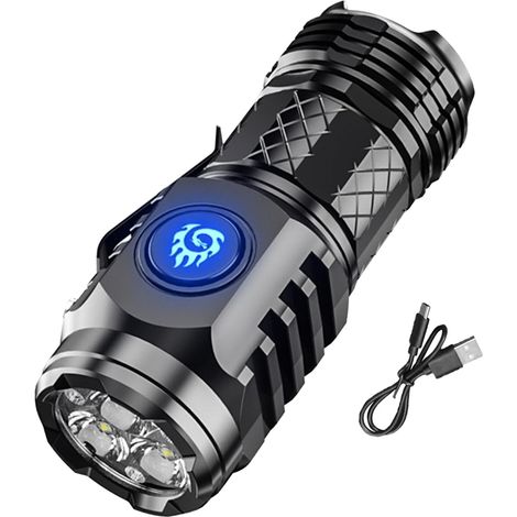 Mini Lampe de Poche Monstre à Trois Yeux, Lampe de Poche Super Lumineuse, Torche LED Rechargeable, Lampe de Poche Portable (1/5)