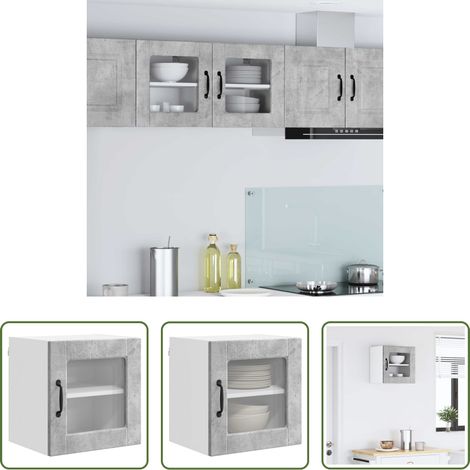 Küchenschrank Beton Grau - Küchenschrank mit Tür Beton Grau 40 x 31 x 40 cm Holzwerkstoff (1/5)