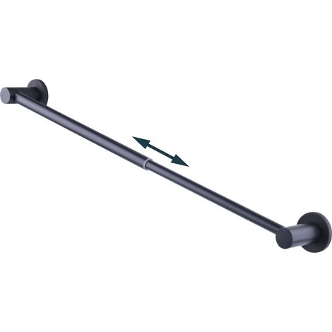 Barre de Rideau Magnétique de 25-45 cm pour Porte en Métal, Barre de Serviette Magnétique Ajustable pour Réfrigérateur, Porte-Serviette Magnétique pour Cuisine, Lave-Vaisselle, Lave-Linge, Noir, Lot (1/5)