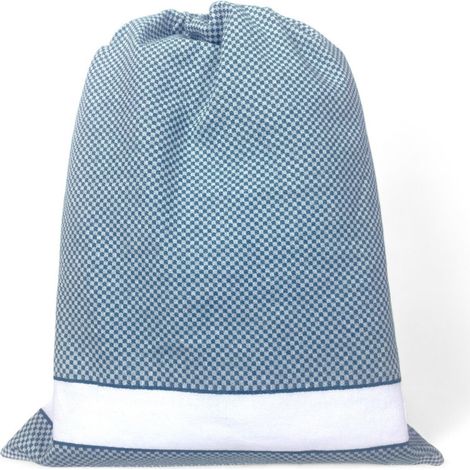 Sac de jardin d'enfants EasyZip avec nom - Toile Aida à broder - Sac en pur coton, disponible en 9 couleurs, résistant et fabriq cm. 40x50 Aigue-marine