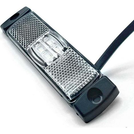 Confezione da 2 luci di posizione a LED, bianche 12V/24V = 0,04A/0,04A, impermeabili, luci a LED per esterni per auto, rimorchi, accessori per camper e camion (1/4)