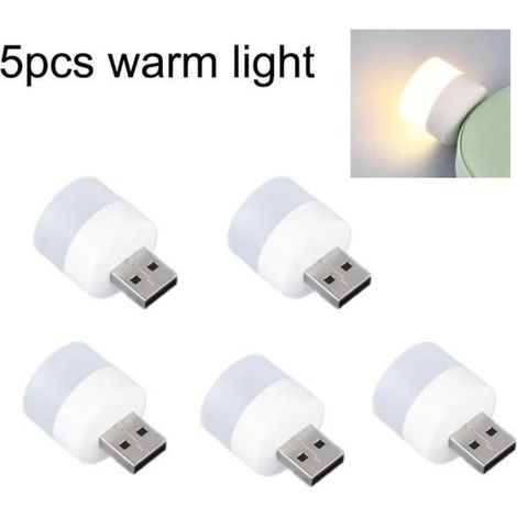 5 pcs Lampe LED USB, éclairage doux pour lecture, protection des yeux, veilleuse de bureau et livre, idéale étudiants et lecteurs