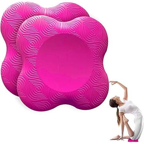 Yoga Genouillère, Tapis de Yoga Antidérapants Protège Les Genoux, Les Mains, Les Poignets et Les Coudes (Rose) (1/5)
