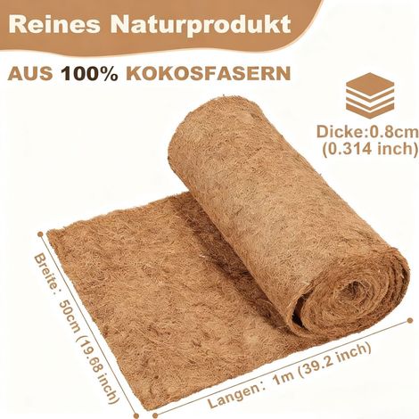 Tapis de protection en fibre de coco pour jardin, antidérapant et isolant hiver, couverture neige fruits, Composition : 502000.4, Couleur : marron (1/5)