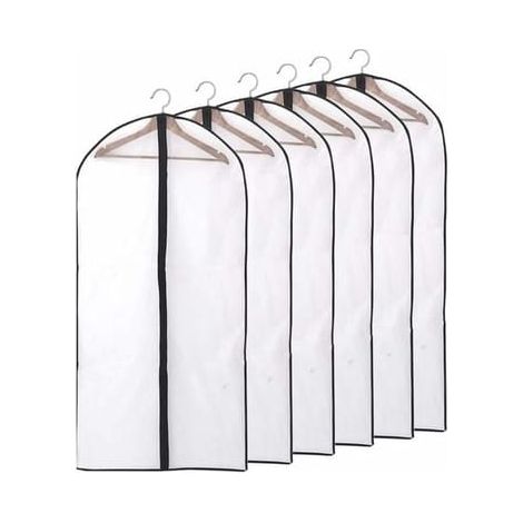 Ensemble de 6 sacs de rangement suspendus translucides pour vêtements, imperméables, anti-poussière et anti-humidité, 60-140 cm (SKU produit : 96260925 SKU Offre : lehua25.5.29-18) (1/4)