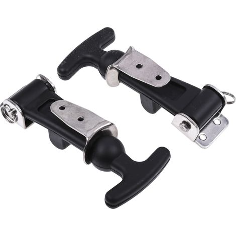 Rs Pro – Verrou à bouton 2 pièces – Acier inoxydable – Caoutchouc chloroprène – Épaisseur de porte max 45mm – Niveau de sécurité élevé (1/3)