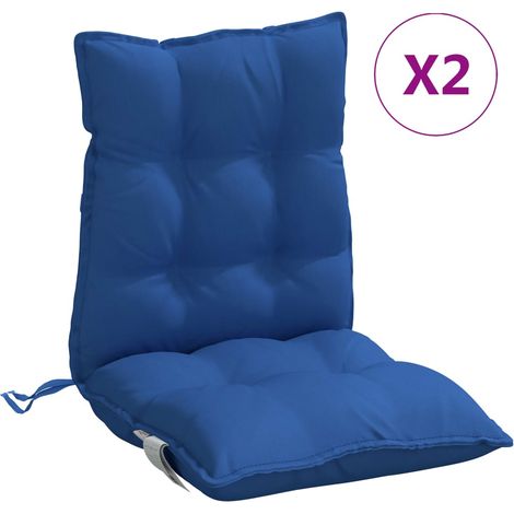 Coussins de chaise à dossier bas lot de 2 bleu royal (1/5)