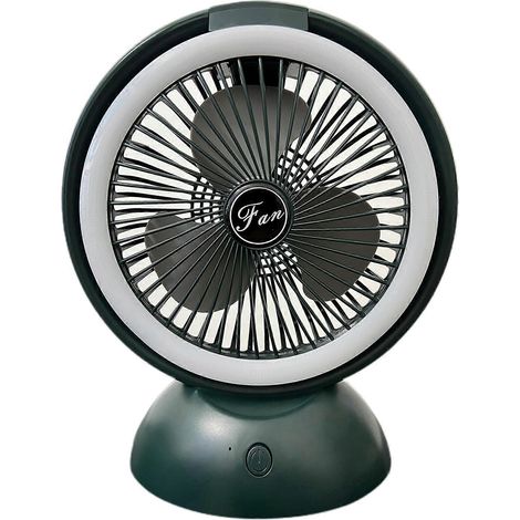 Petit ventilateur de bureau USB avec LED, 4 vitesses, portable et personnel. (1/4)