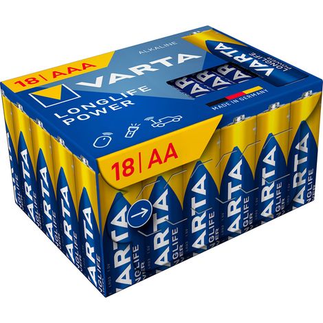 Pila alkalina longlife power big box aa - lr06 (caja 18 uds) ø14,5 x 50,5 mm