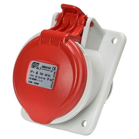 Prise encastrable tétrapolaire 16A 3P+N+T – Étanche IP44 pour milieu professionnel – Raccordement par borne à vis – Compatible coffrets IDE (1/6)