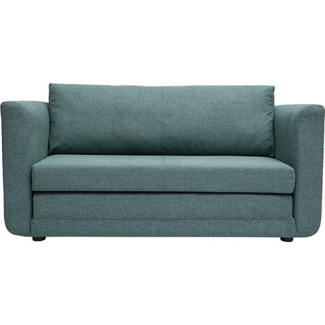 Schlafsofa 2-Sitzer aus graugrünem Stoff LEON (1/5)