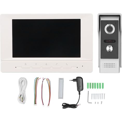 GARRYFIZH Interphone vidéo sonnette contrôle d'accès électronique intelligent pour villas hôtels bureaux 100-240V prise ue