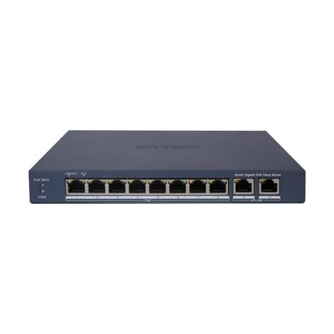 Switch Poe 8 porte Gigabit 2 Uplink Gigabit distanza trasmissione fino a 300mt