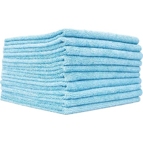 Asciugamani in microfibra, ad alta assorbenza, senza pelucchi, azzurri, 10 pezzi, fibra superfine (1/2)