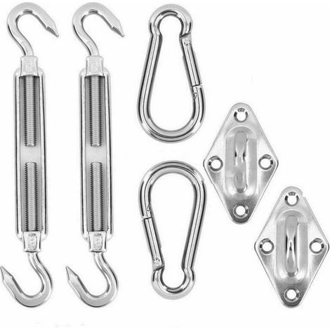 royaluxe - Accessoires en acier inoxydable Kit d'installation de voile de parasol, 6 pieces - 6 pieces (1/5)